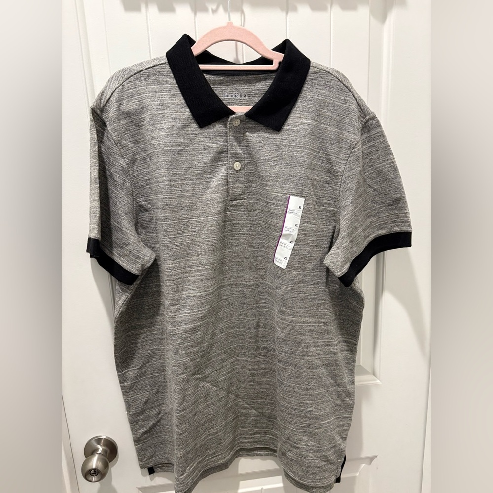 Goodfellow & Co Black and Gray Polo Shirt